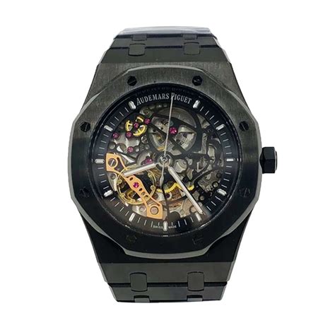 audemars piguet all black|audemars piguet black skeleton price.